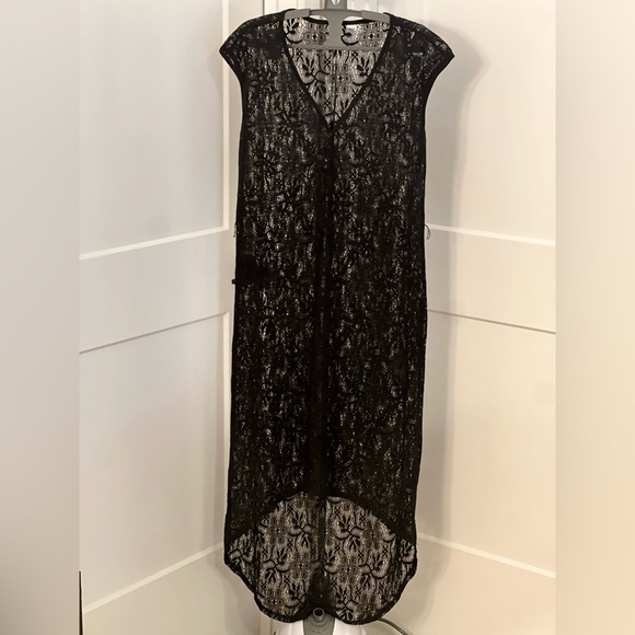 Black Lace Sleeveless Dress (M) - Picture 6 of 12